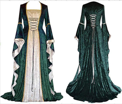 Medieval palace gold velvet dress