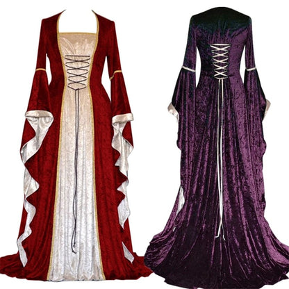 Medieval palace gold velvet dress