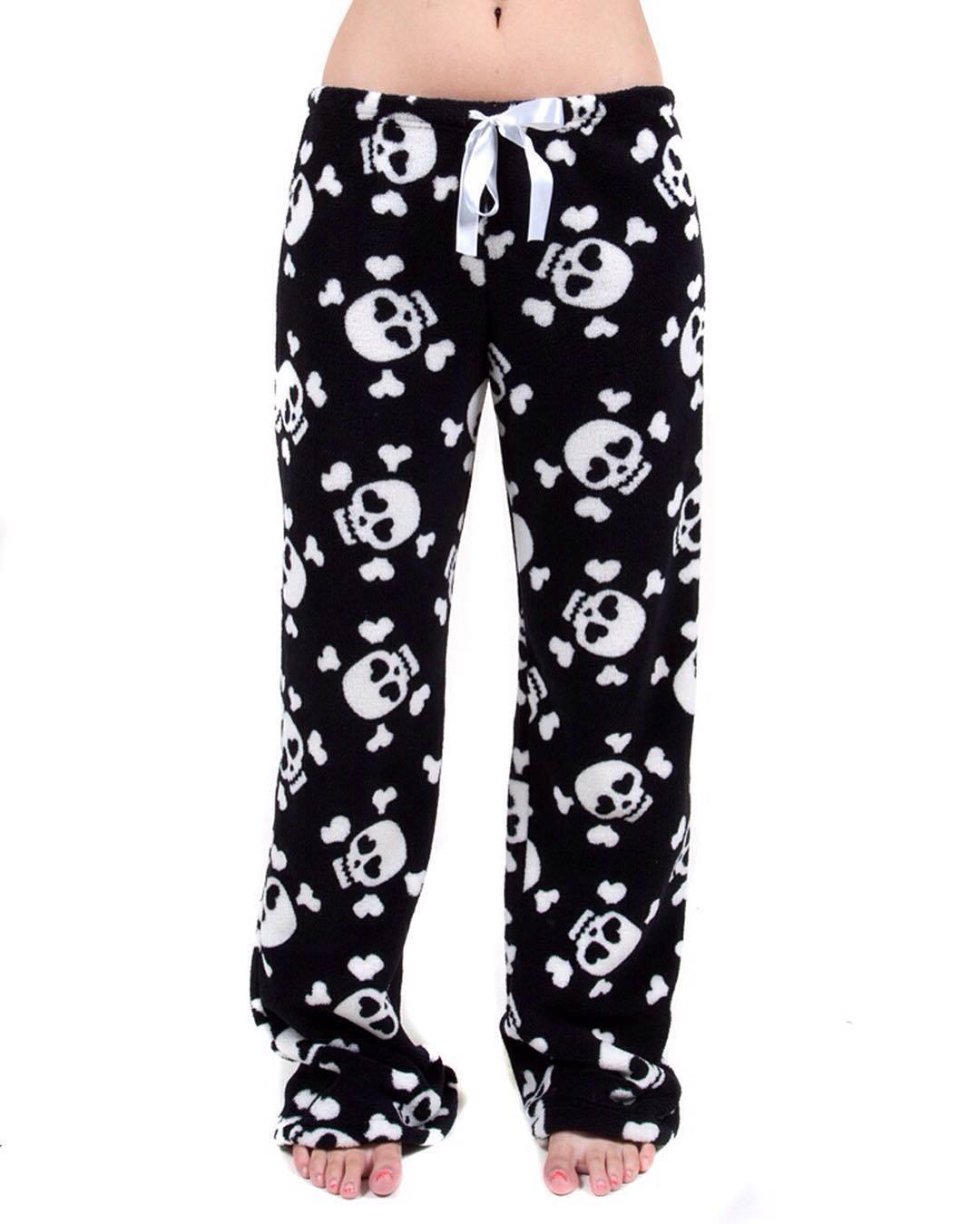 Loose Casual Dralon Skull Print Pajama Pants - Niora Deluna